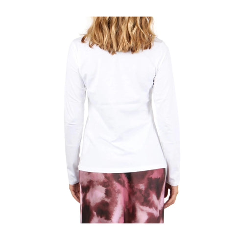 Liu Jo T-shirt T-shirt Donna in cotone a maniche lunghe Bianco malva - Francavilla Moda
